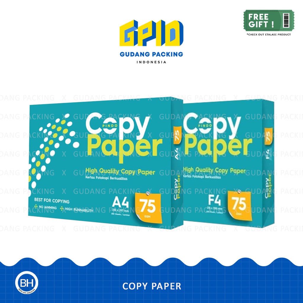 Jual COPY PAPER Kertas HVS (A4 / F4) 75 Gsm Shopee Indonesia