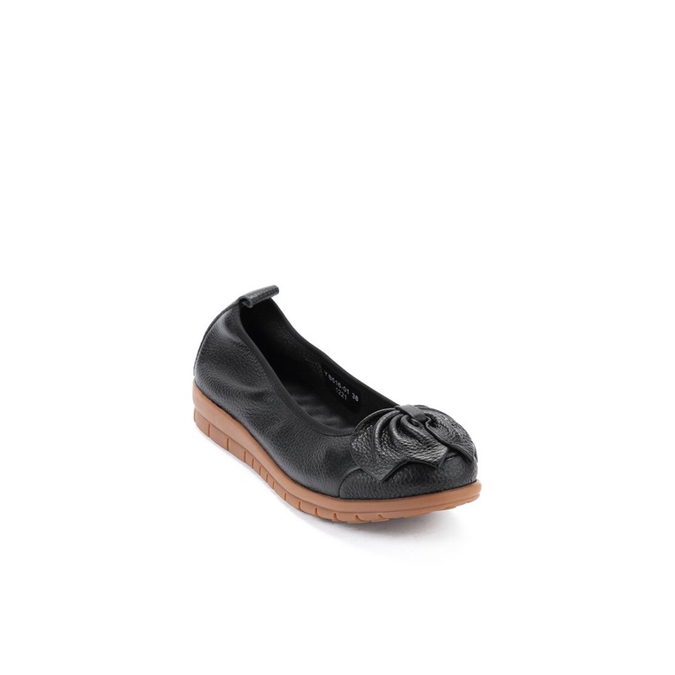 SEPATU FLAT KULIT ANDREW WANITA ORIGINAL CASUAL BRANDED HITAM ANW03