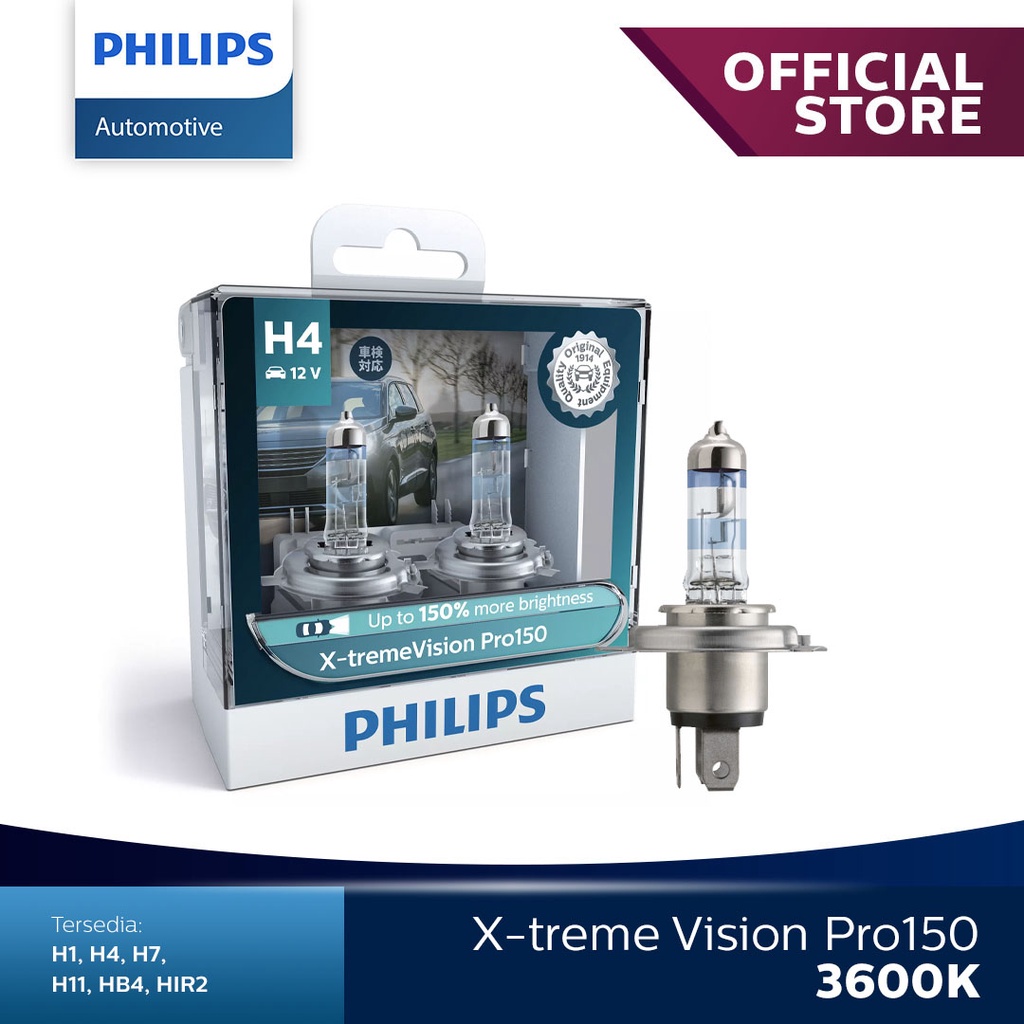 Philips X-treme Vision Pro150 H4 Lampu Hologen - 12342XVP