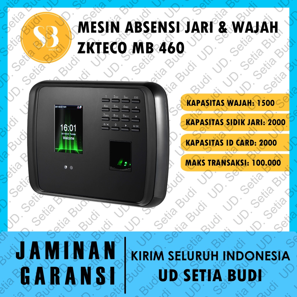 ZKTeco MB460 Mesin Absensi Sidik Jari &amp; Pengenal Wajah MB 460