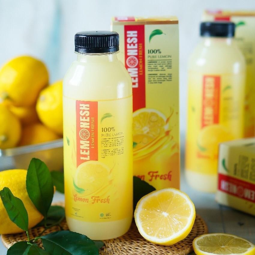 Sari Lemon Lemonesh Original Pure Lemon 500 ml | Jus Lemon Untuk Pelangsing | Sari Lemon Bio Gold