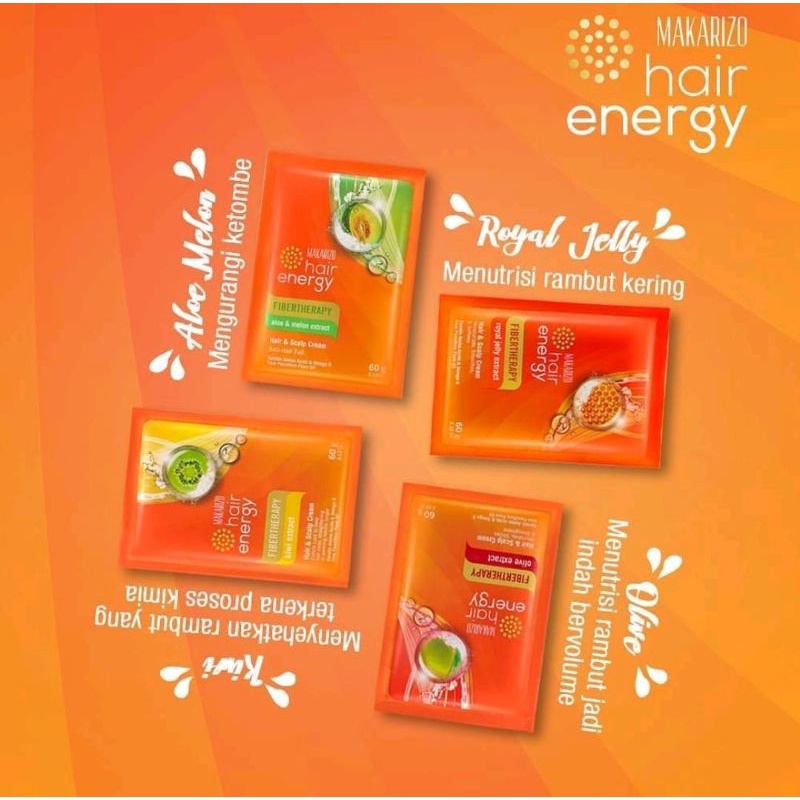 Makarizo Hair Energy Creambath Sachet 15ml, 30ml, 60ml ORI 100% (BPOM)