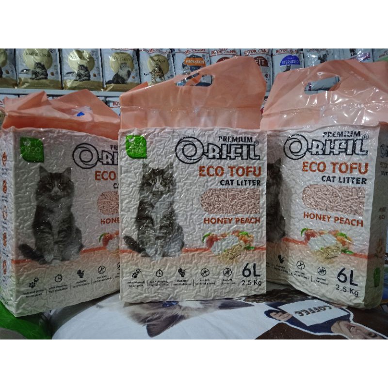 pasir orifil ECO tofu cat liter 6liter aroma honey pach