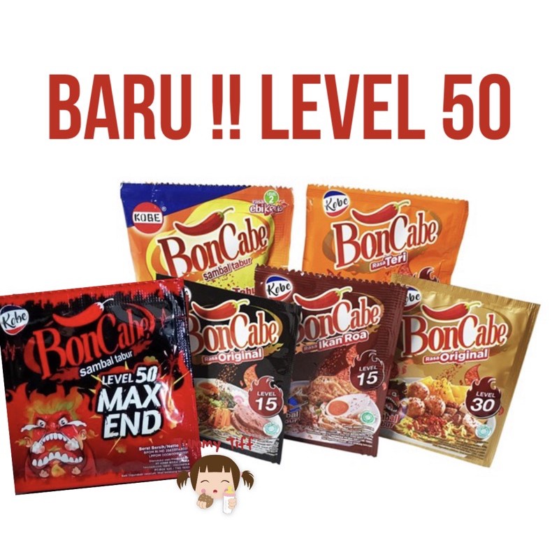 Boncabe sachet botol level 10 level 15 level 30 level 50 Max end Kobe Boncabe Original bumbu pedas