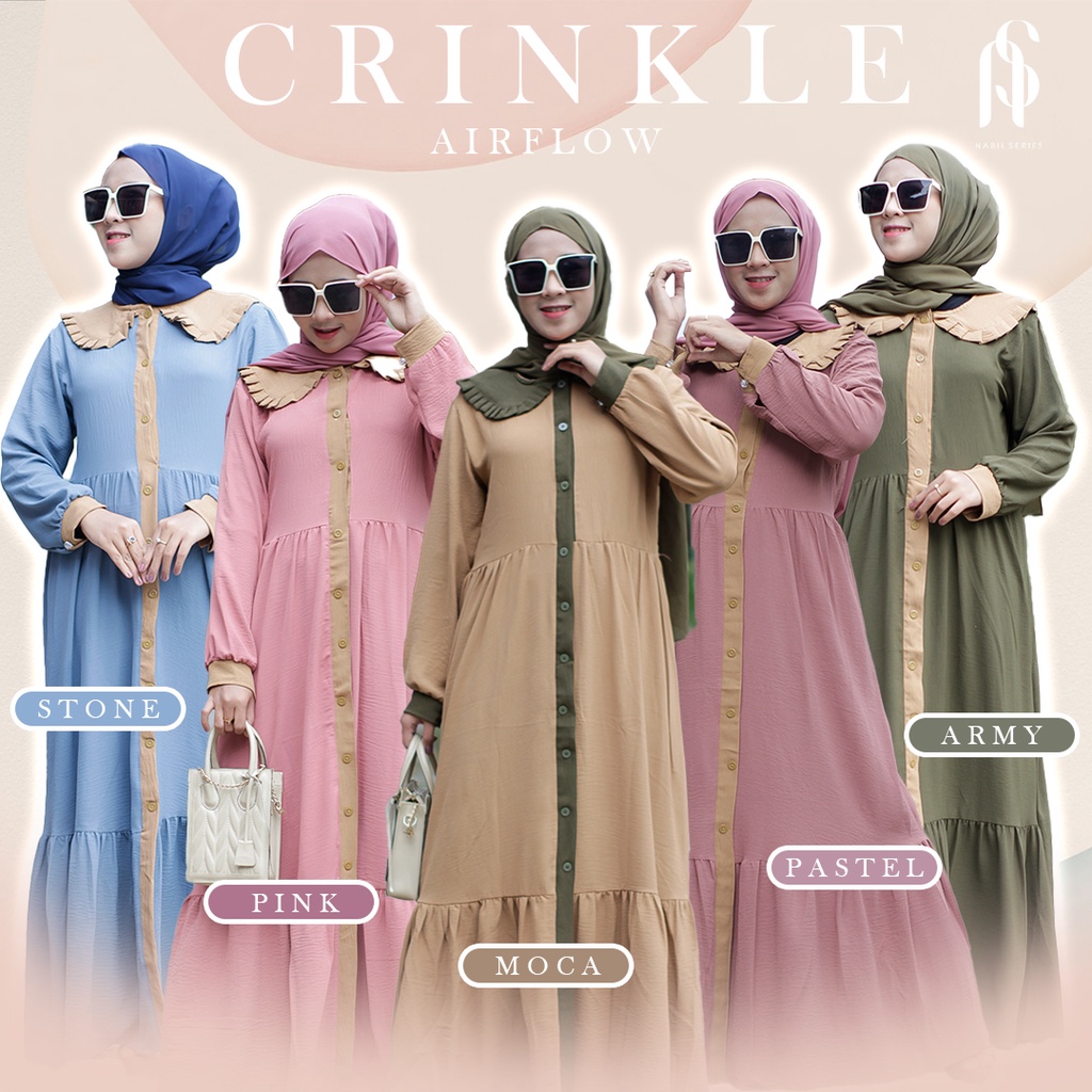 Gamis Polos Terbaru Bahan Crinkle