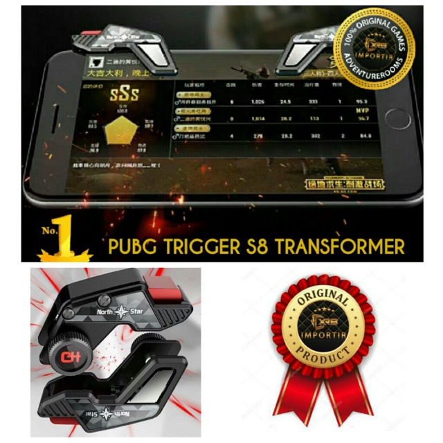 ORIGINAL 100% NO 1 Pubg Trigger S8 Transformer  L1 R1 ROS Free Fire CODM X1 CRYSTAL TRIGGER