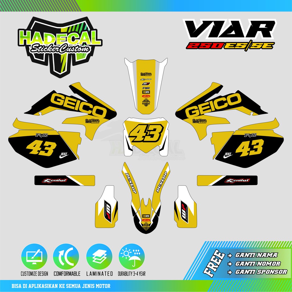 DECAL STICKER VIAR 250 ES/SE GEICO