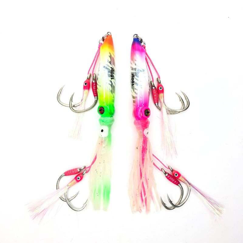 Metal Jig Cumi 100gr GID + 2 Assist Double Hook 2/0