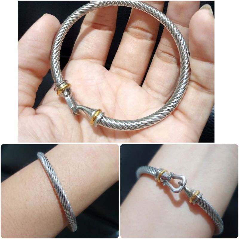 Gelang Titanium Asli Premium Quality Stainless steel anti karat anti alergi G16