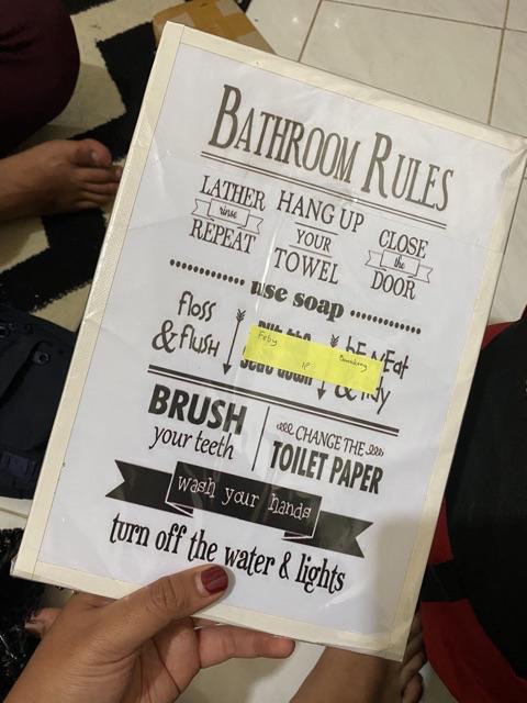 Wall Decor - Bathroom And Laundry Series Hiasan Pajangan Dinding Shabby Chic 1 Buah