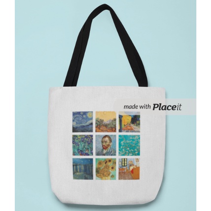 Tote Bag Kanvas Van Gogh art work collage