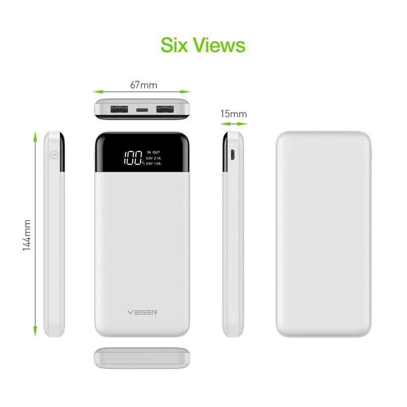 Power Bank VEGER X101 Ultimate LED Digital Display 10.000 mAH Original Garansi 18 Bulan