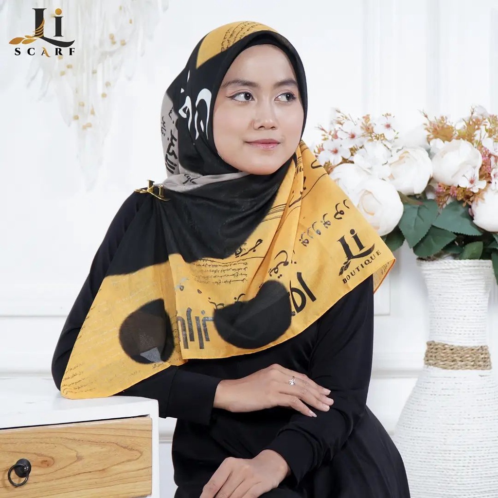 Jilbab Premium Li Scarf Simple Scratch Scarf - Kuning