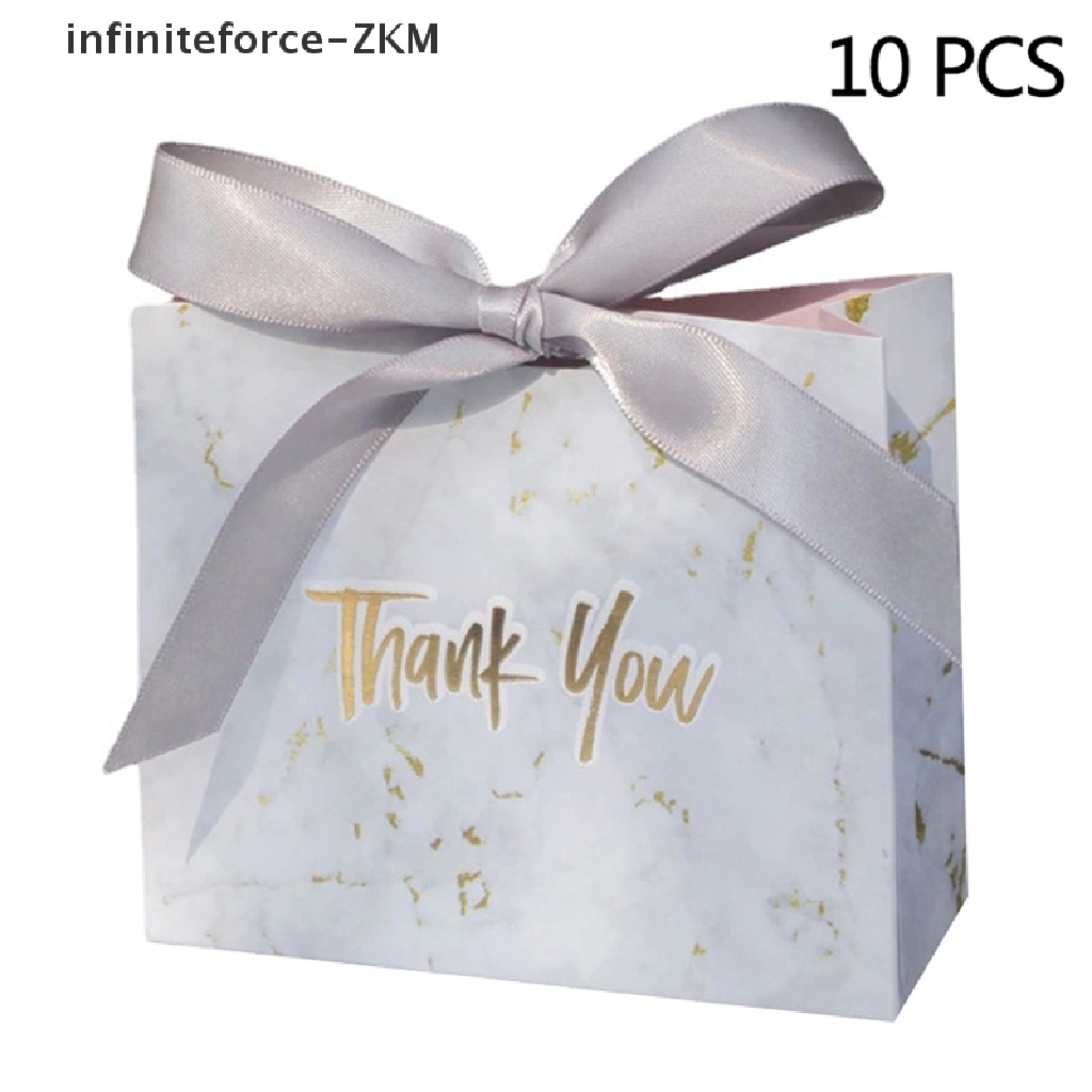 (infiniteforce) 10pcs / Set Kotak Permen Bahan Kertas Desain Tulisan Thank You Untuk Suvenir / Pesta