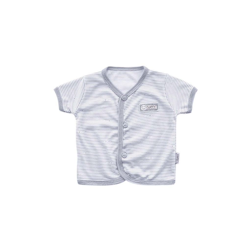 FLUFFY Baju Bayi Pendek Abu (Isi 3Pcs) Bdab Abu Newborn-2