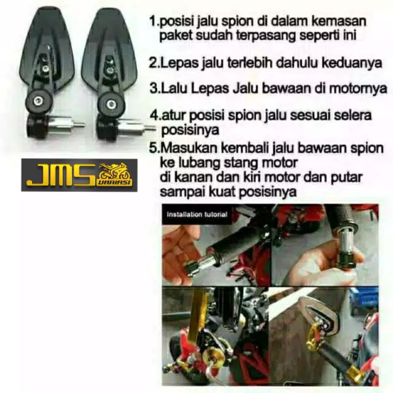 kaca spion jalu oval semua motor mio beat nmax aerox pcx fu mx mxking soul scoopy w175 vixon cbr r15 ninja