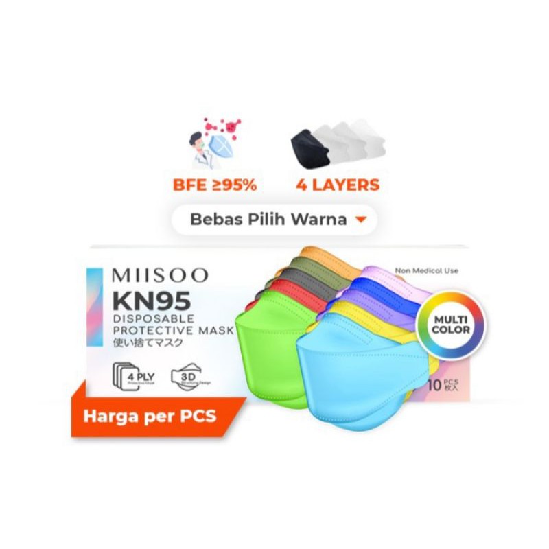 Masker Disposable MIISOO Masker Kesehatan wajah 4ply