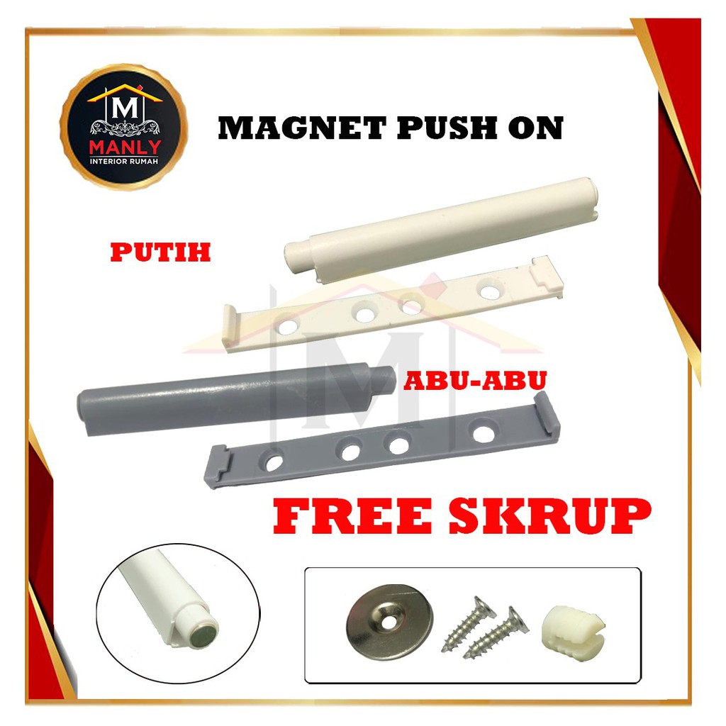 Catches Besi / Push To Open Tip On Magnet Catches Pintu Lemari Laci Damper, Isi 1 pcs