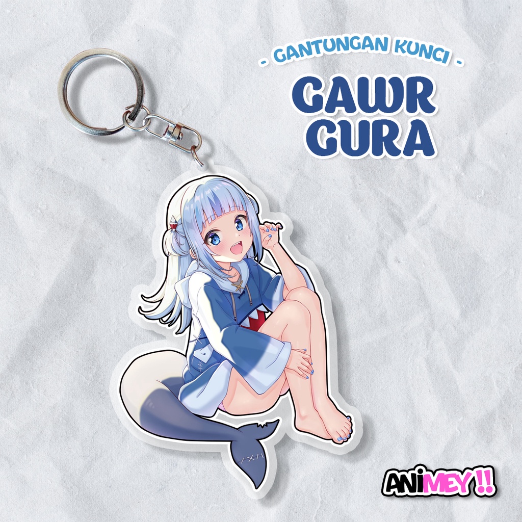 Gantungan Kunci Gawr Gura / Ganci / Keychain Anime Vtuber Hololive