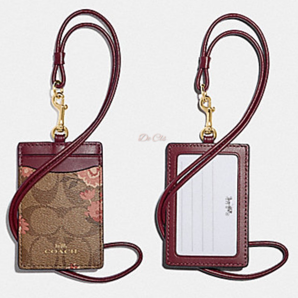 

Lanyard Coach F78845 ID sign khaki coral multi sz 10x7cm