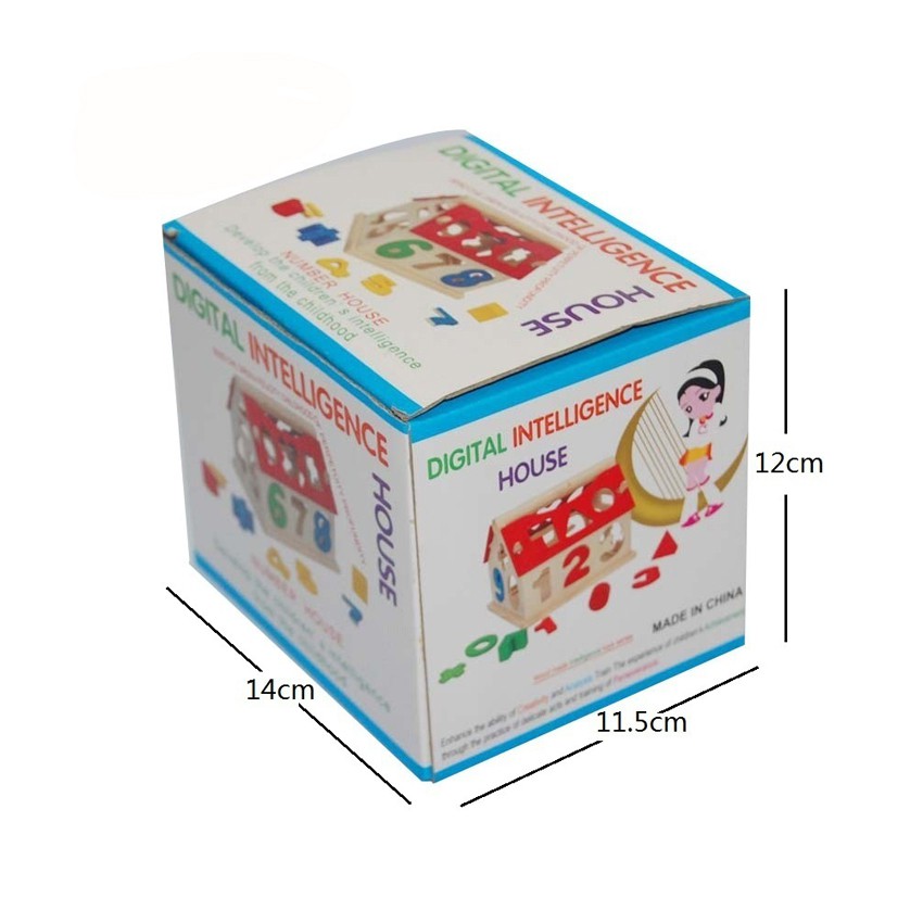 Mainan Kayu Digital Intelligence House Puzzle Anak Mainan Balok Kayu Puzzle Block Mainan Montessori