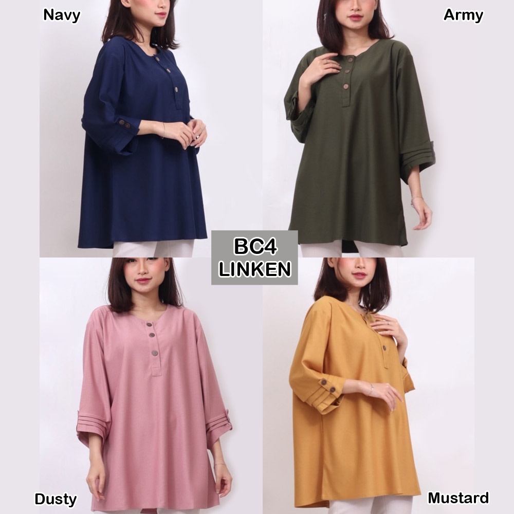 BIGCLO - (COD) LD 120cm Blouse Jumbo Wanita BC4 Baju Atasan Bigsize Lengan Panjang-3