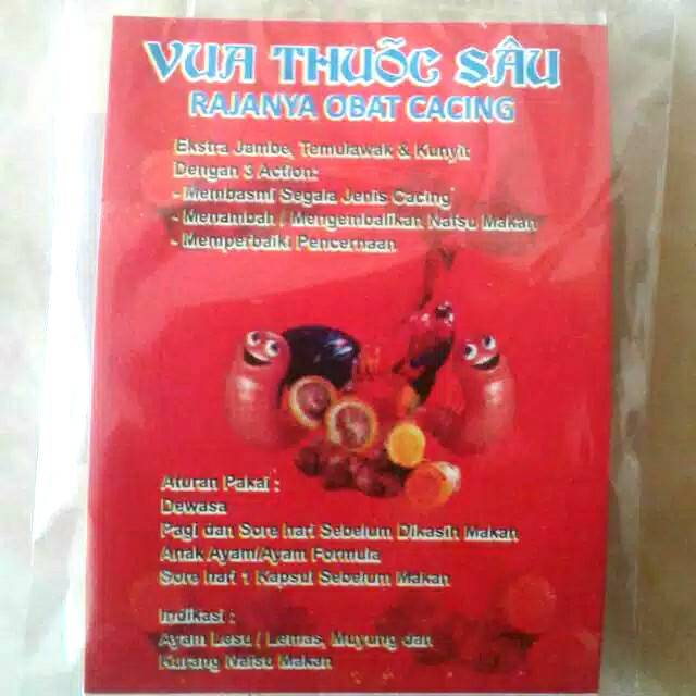 Vua Thuoc Sau Rajanya Obat Cacing Kapsul Ayam dan Merpati Herbal
