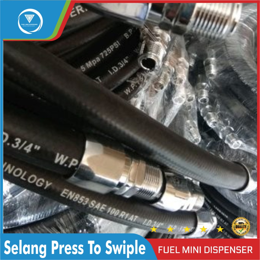 Selang Pom Mini - Selang Nozzle - Selang Nozel - Selang R1 - selang dispenser spbu Pres To Swiple 5 Meter