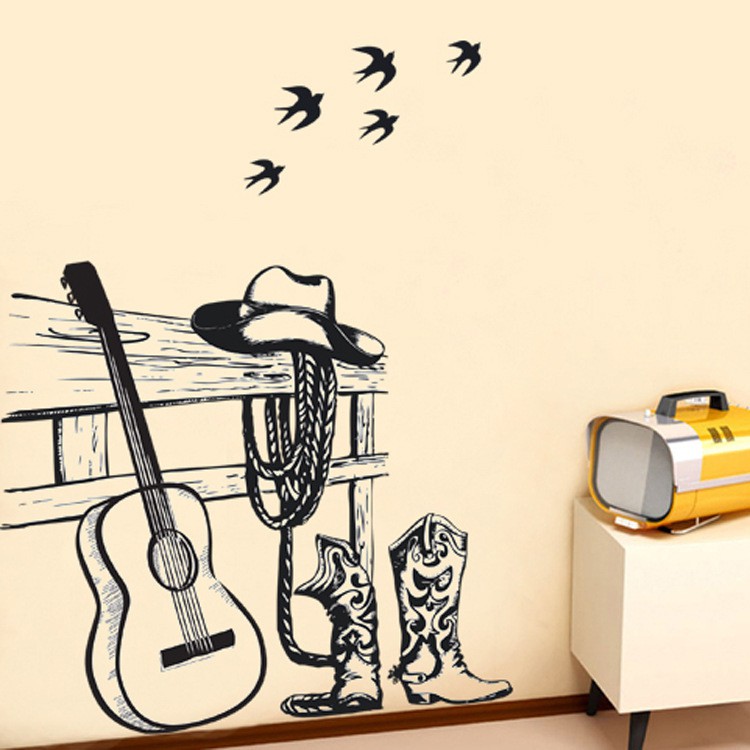 RELIZA Wall Sticker / Stiker Dinding Gitar MUSIK NADA MELODY MUSIC JM7314