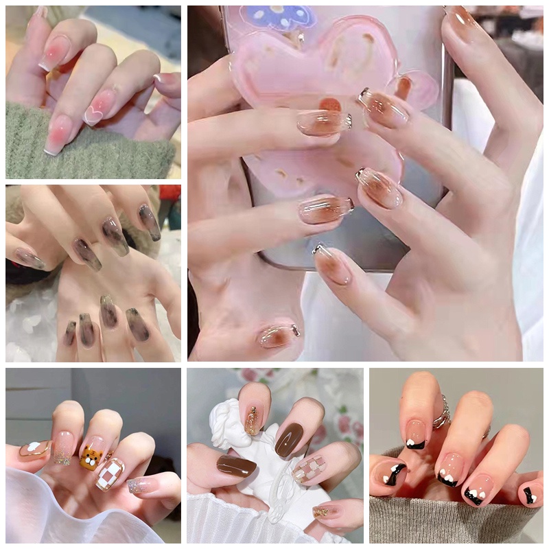 R321-r340 24pcs / Kotak Kuku Palsu Full Cover Untuk Nail Art