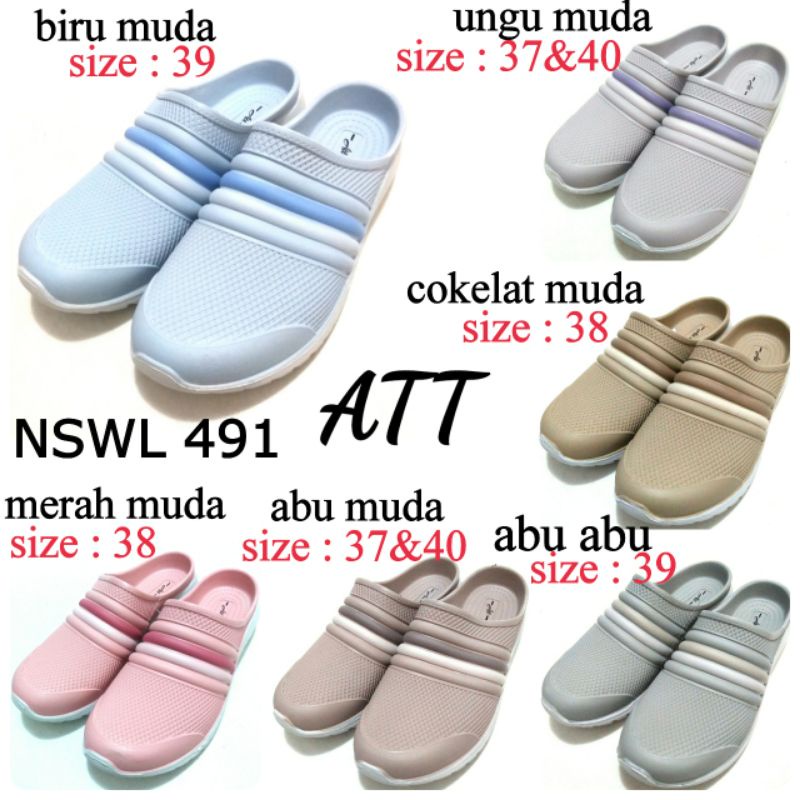 SANDAL SLOP WANITA TERBARU ATT KARET NSWL 491 6warnaSize dan warna sesuai gambar