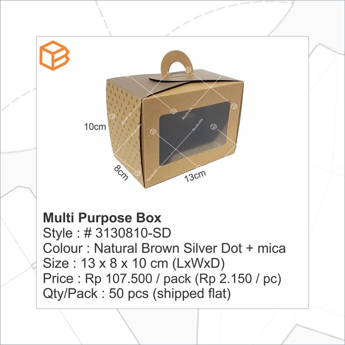 

Jual Cake Box, Box Kue, Gift Box, Multi Purpose Box Silver Dot #3130810-SD - tanpa insert Terlaris