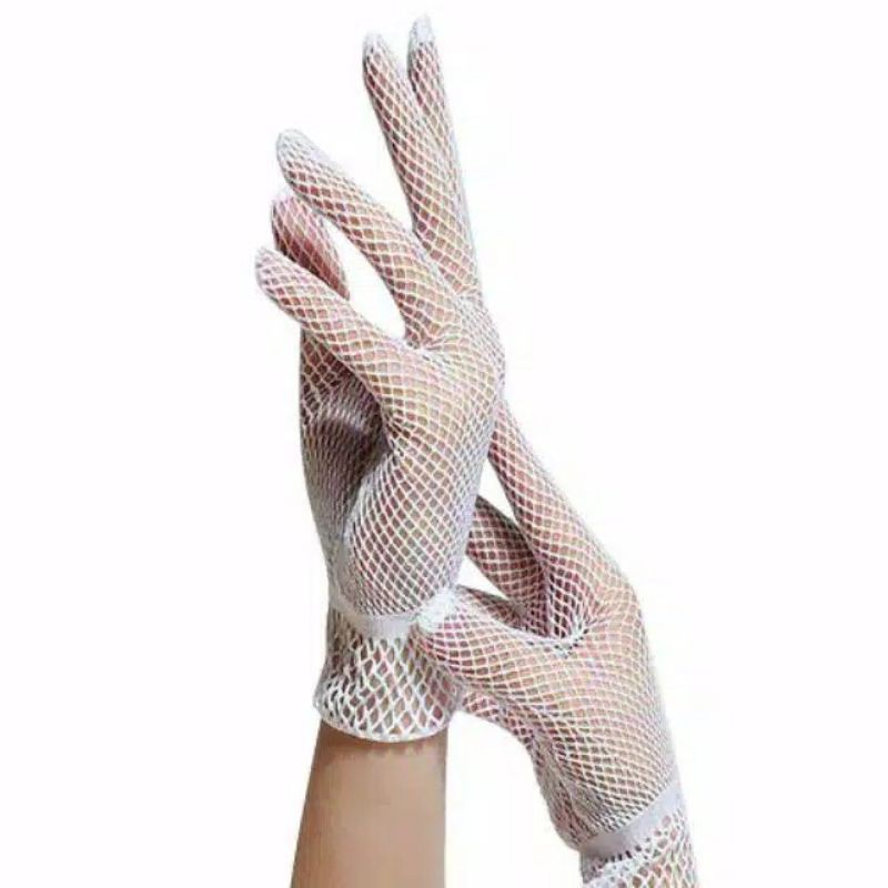 Sarung tangan pengantin model jaring wedding gloves fishnet