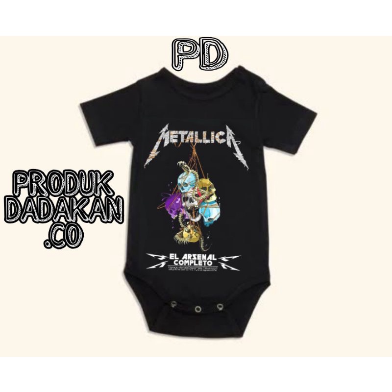Kaos baju bayi METALLICA – ARSENAL baby jumper BAND kaus pendek / kaos kids METAL  usia 0 1 2 3 4 5 