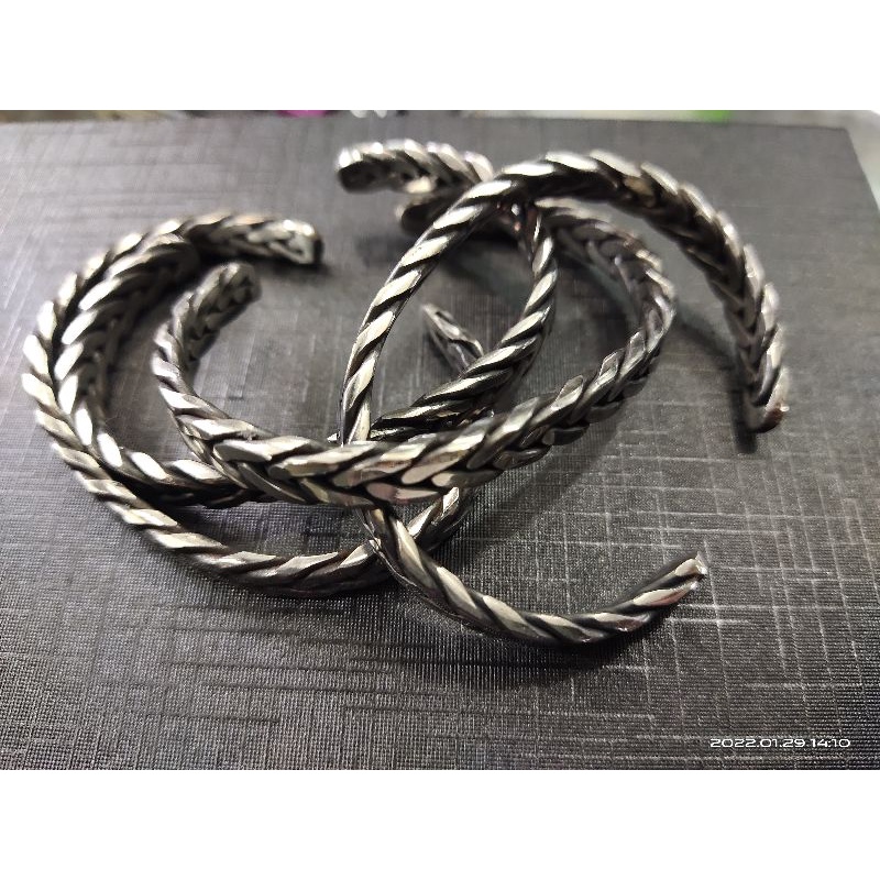 Gelang Baja Putih Monel Asli Pria Tidak Karat Tidak Luntur