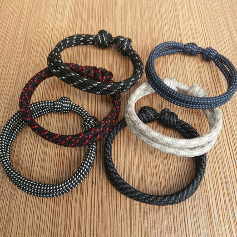 GELANG TALI SIMPLE SLADE/GELANG HANDMADE DUA RANGKAP/GELANG PRIA WANITA