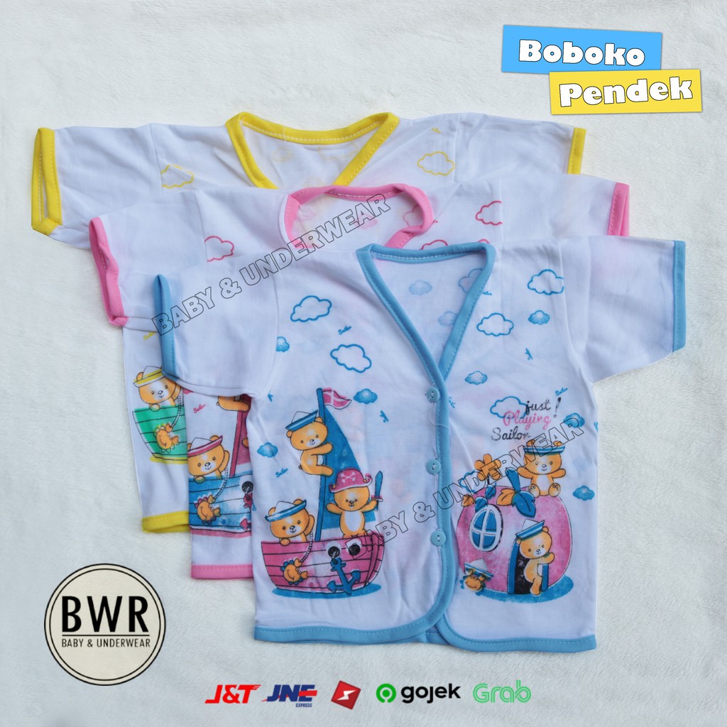 [ 6pc ] Baju BOBOKO SABLON | Baju Bayi Newborn Murah Berkualitas - Bwr