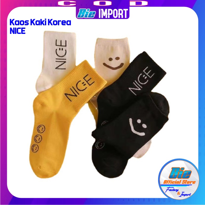 Kaos Kaki Korea Wanita Motif Nice Impor Best Seller