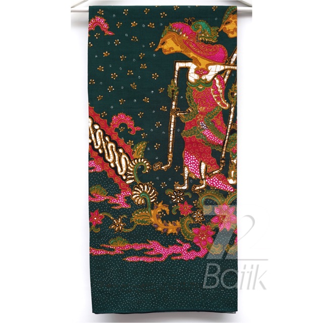 KAIN BATIK KATUN Premium Motif Wayang Warna Hijau Merah Ijo 721870 Cap 72 Jarik Jarit Samping Kebat 