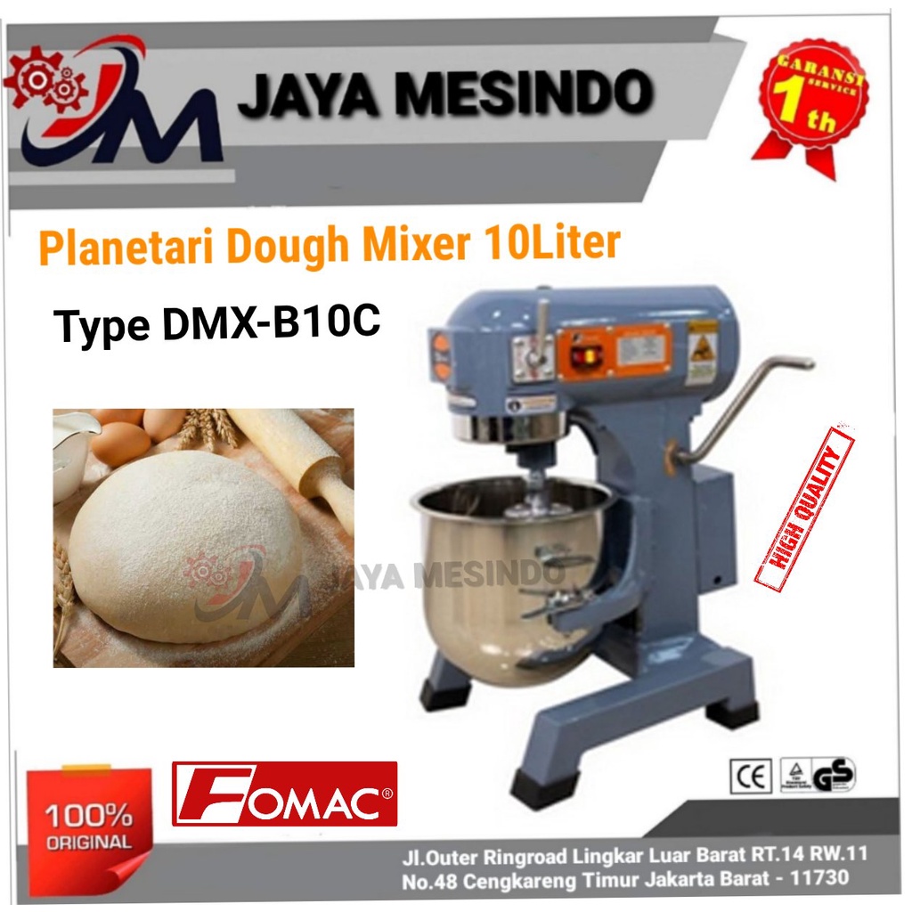 Mesin Pengaduk adonan/Planetary Dough Mixer 10Liter DMX-B10C FOMAC