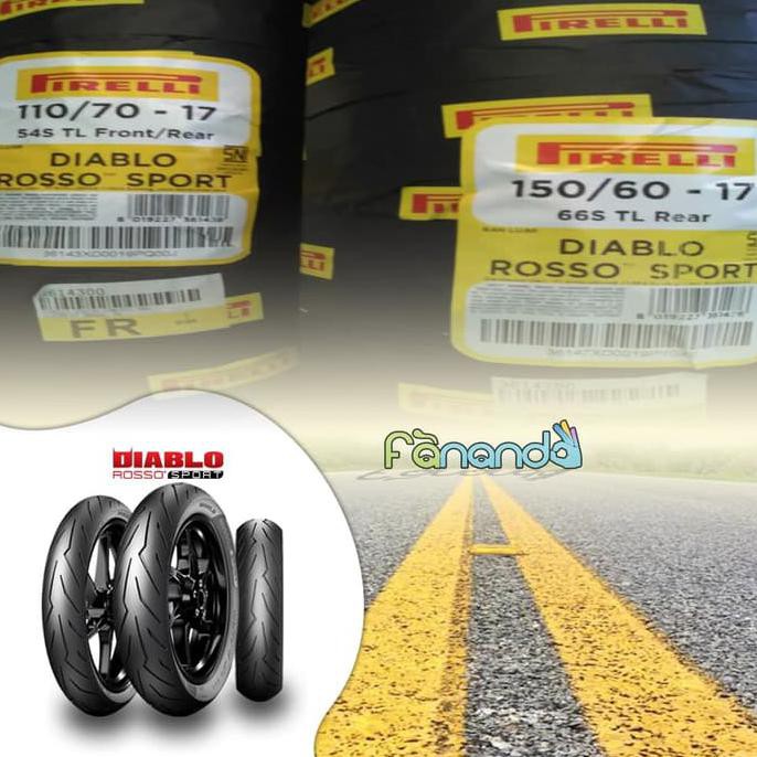 PAKET SUPER BAN PIRELLI DIABLO ROSSO SPORT 110/70 & 150/60 RING 17