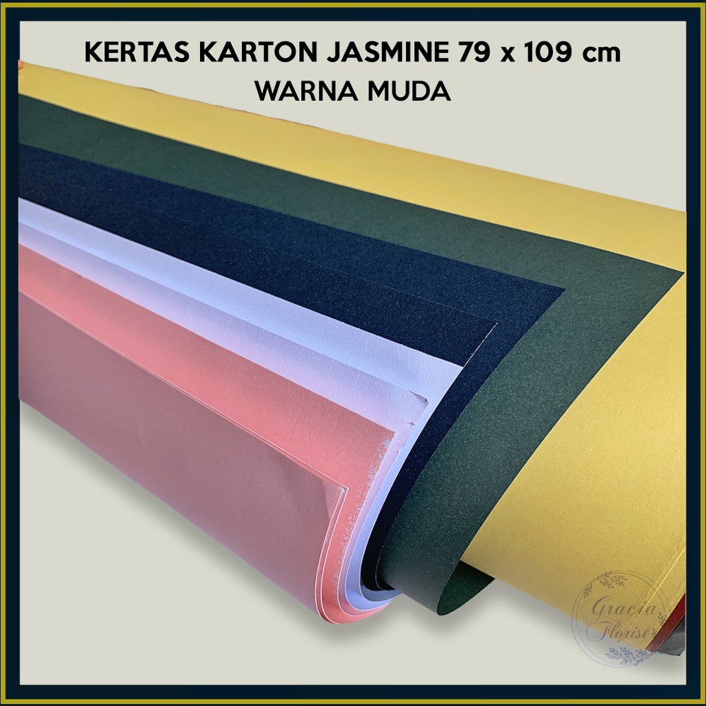 

Kertas Karton Jasmine Uk. Plano 79x109 cm Warna Muda Gramasi 200 gr