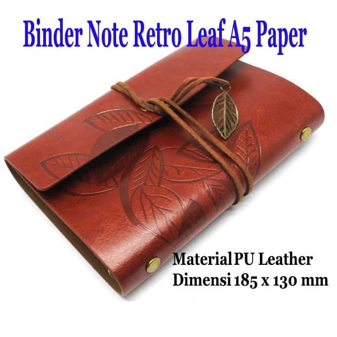 

BISA COD Buku Catatan Binder Kulit Retro Leaf Kertas A5 TERBATAS Kode 296