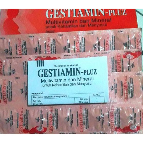 [MiK㊖] Gestiamin Pluz 1 Box isi 3 Strip 30 Tablet Vitamin dan Suplemen Nutrisi Ibu Hamil dan Menyusu