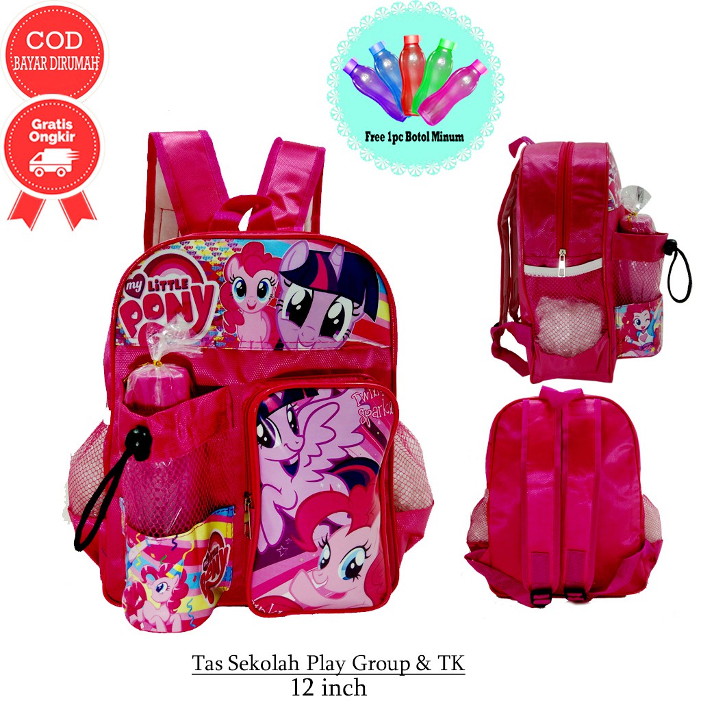 [paket} Paket Lengkap Anak PG-TK Tas Sekolah Anak TK ( Botol Minum &amp; Set Alat Tulis) Tas TK Anak TK