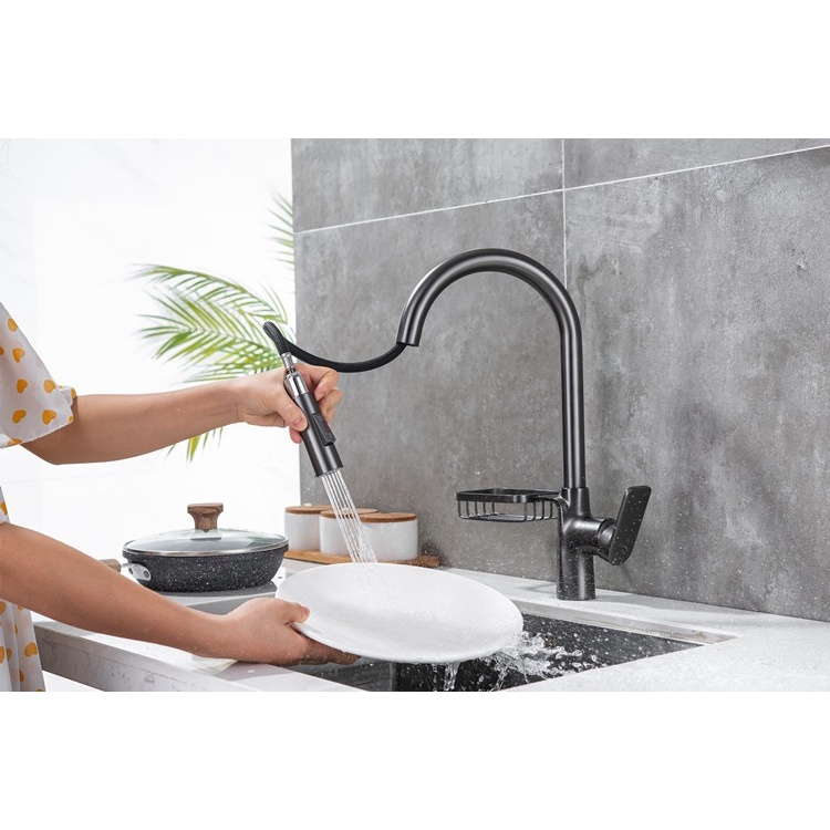 【TEC】MATTE Kitchen Faucet Pull Down Two Function Sprayhead Keran Dapur Kitchen Sink Faucet