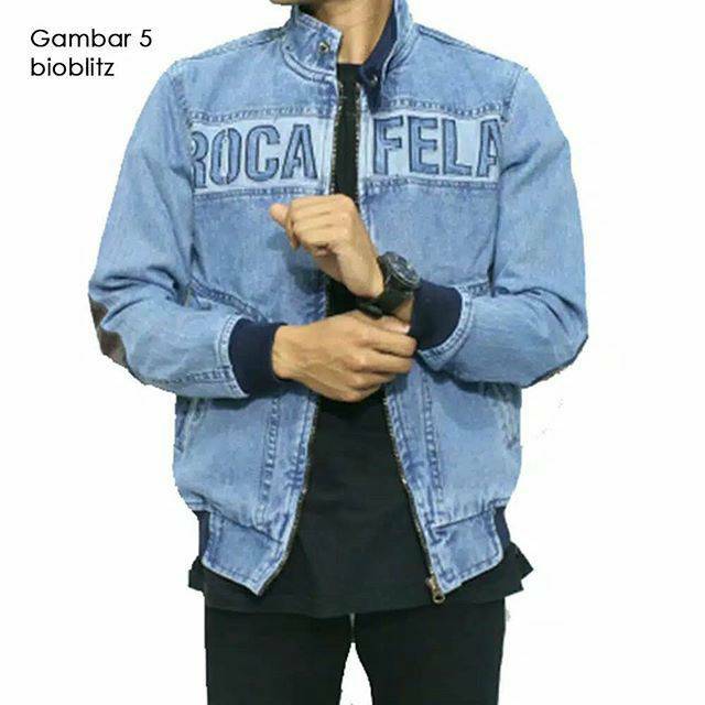 [COD] ORIGINAL JAKET ROCAFELA / JAKET JEANS RACAFELA BORDIR DADA / JAKET JEANS PRIA