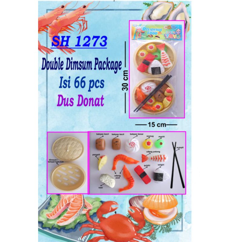HANANIASTORE Mainan Anak Double Dimsum package SH.1273 MAINAN delicious Food makanan Jepang Sushi