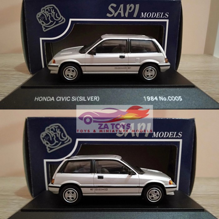 Diecast Honda Civic Wonder SB3 Hatchback Silver by SAPI Models 1:43 ARISEL21