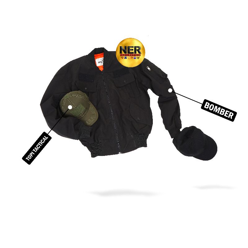 jaket bomber/jaket bomber ples topi/topi hijau/topi hitam